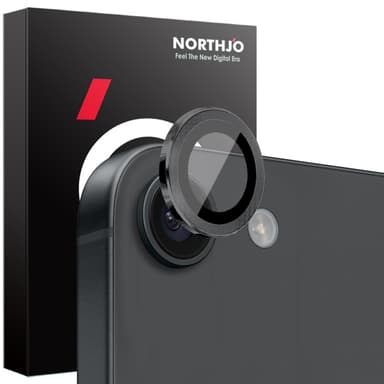 SKALO iPhone 16e NORTHJO Kamerasuoja Metallirengas - Musta