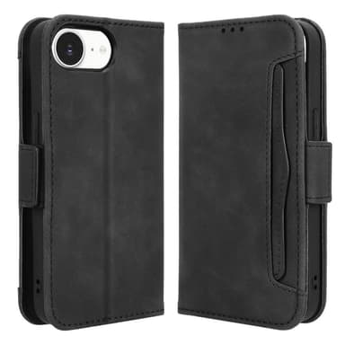 SKALO iPhone 16e 6-LOKEROA Lompakkokotelo - Musta