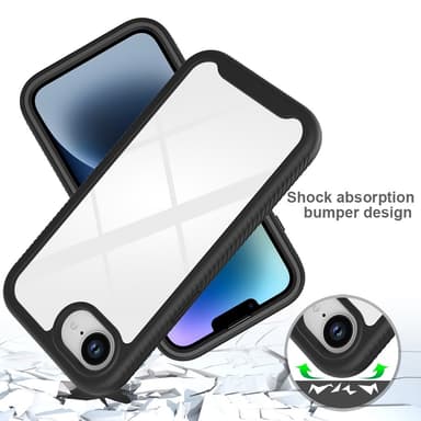 SKALO iPhone 16e Shockproof Clear Hybrid Suojakuori - Punainen