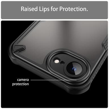 SKALO iPhone 16e Armor Hybrid Frosted Suojakuori - Musta