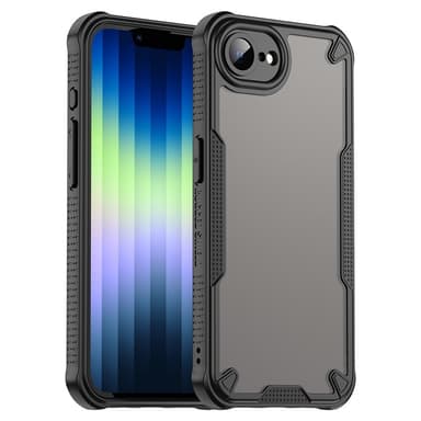 SKALO iPhone 16e Armor Hybrid Frosted Suojakuori - Musta