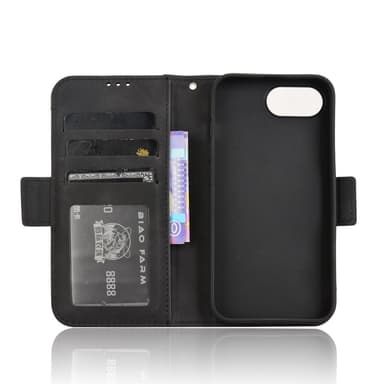SKALO iPhone 16e 6-LOKEROA Lompakkokotelo - Musta