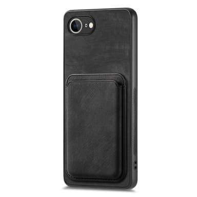 SKALO iPhone 16e PU-nahkainen magneettinen korttikotelo Suojakuori - Musta