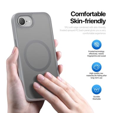 DUX DUCIS iPhone 16e Yind Series Matta viimeistely Suojakuori - Harmaa