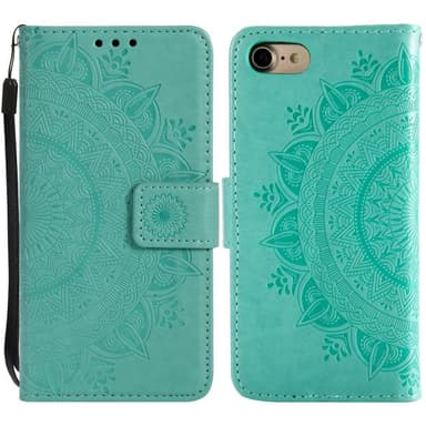 SKALO iPhone 16e Mandala Lompakkokotelo - Turkoosi