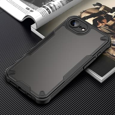SKALO iPhone 16e Armor Hybrid Frosted Suojakuori - Musta