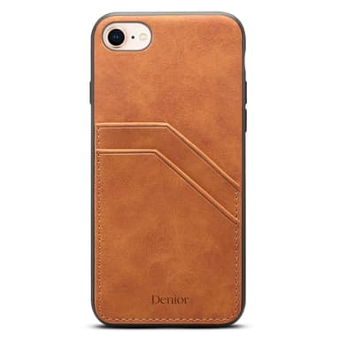 SKALO iPhone 16e PU-nahkainen kaksoiskorttipaikka Suojakuori - Ruskea