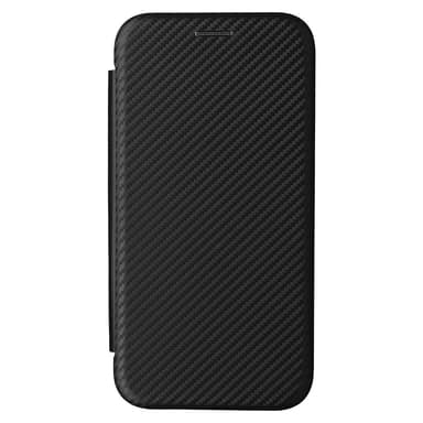 SKALO iPhone 16e Carbon Fiber Lompakkokotelo - Musta