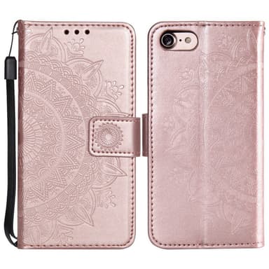 SKALO iPhone 16e Mandala Lompakkokotelo - Ruusukulta