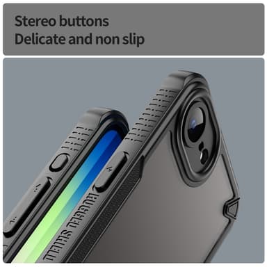 SKALO iPhone 16e Armor Hybrid Frosted Suojakuori - Musta