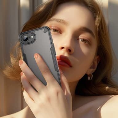 SKALO iPhone 16e Armor Hybrid Frosted Suojakuori - Musta