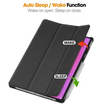 SKALO Lenovo Yoga Tab Plus Trifold Kotelo - Musta