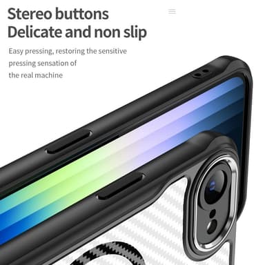 SKALO iPhone 16e Translucent Carbon Suojakuori - Musta