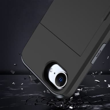 SKALO iPhone 16e Armor Korttikotelo Suojakuori - Musta