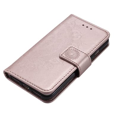SKALO iPhone 16e Mandala Lompakkokotelo - Ruusukulta
