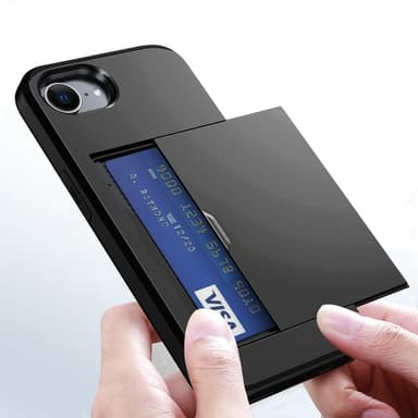 SKALO iPhone 16e Armor Korttikotelo Suojakuori - Musta