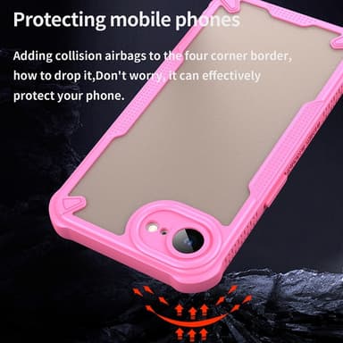 SKALO iPhone 16e Armor Hybrid Frosted Suojakuori - Pinkki
