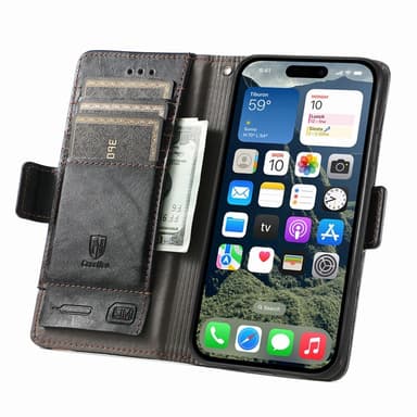 SKALO iPhone 16e CASENEO 002 Premium Lompakkokotelo - Musta