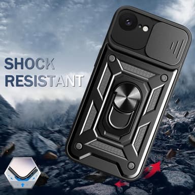 SKALO iPhone 16e Armor Metallinen rengas -kamerasuojus Suojakuori - Punainen