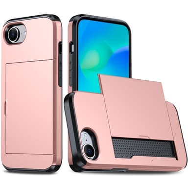 SKALO iPhone 16e Armor Korttikotelo Suojakuori - Ruusukulta