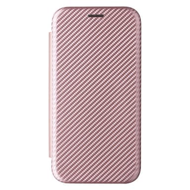 SKALO iPhone 16e Carbon Fiber Lompakkokotelo - Ruusukulta