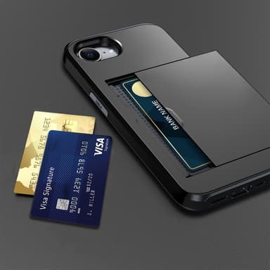 SKALO iPhone 16e Armor Korttikotelo Suojakuori - Musta