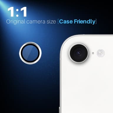 SKALO iPhone 16e NORTHJO Kamerasuoja Metallirengas - Hopea