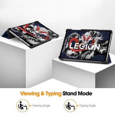 SKALO Lenovo Legion Tab 3rd Gen Trifold Kotelo - Tummansininen