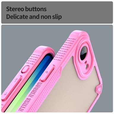 SKALO iPhone 16e Armor Hybrid Frosted Suojakuori - Pinkki