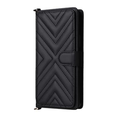 SKALO Asus Zenfone 12 Ultra 5G PU-nahka Big Wallet Olkahihna Lompakkokotelo - Musta