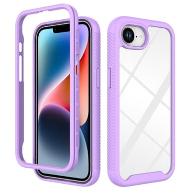SKALO iPhone 16e Shockproof Clear Hybrid Suojakuori - Violetti