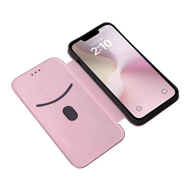 SKALO iPhone 16e Carbon Fiber Lompakkokotelo - Ruusukulta