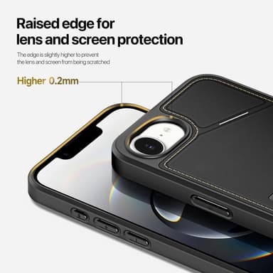 DUX DUCIS iPhone 16e Rafi II Series Suojakuori jossa on Korttipidike - Musta
