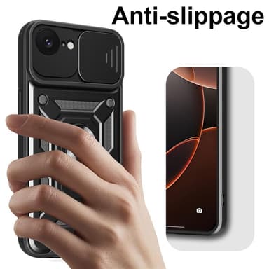 SKALO iPhone 16e Armor Metallinen rengas -kamerasuojus Suojakuori - Punainen