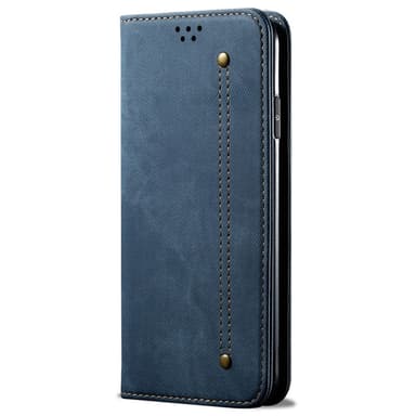 SKALO iPhone 16e Jeans Lompakkokotelo - Sininen