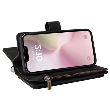 SKALO iPhone 16e KT-2 Big Wallet 17-LOKERIKKOA Lompakkokotelo - Musta