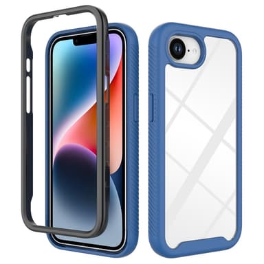 SKALO iPhone 16e Shockproof Clear Hybrid Suojakuori - Tummansininen