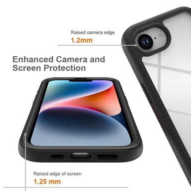 SKALO iPhone 16e Shockproof Clear Hybrid Suojakuori - Tummansininen