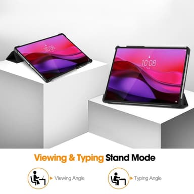 SKALO Lenovo Yoga Tab Plus Trifold Kotelo - Musta