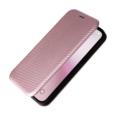 SKALO iPhone 16e Carbon Fiber Lompakkokotelo - Ruusukulta
