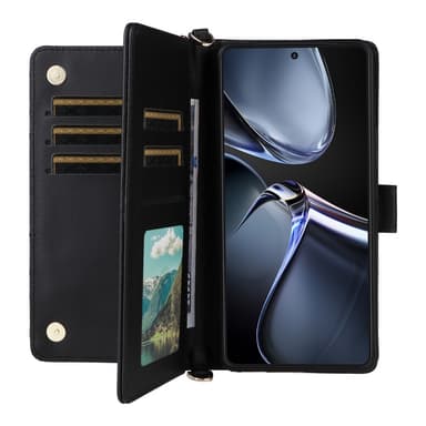 SKALO Asus Zenfone 12 Ultra 5G PU-nahka Big Wallet Olkahihna Lompakkokotelo - Musta