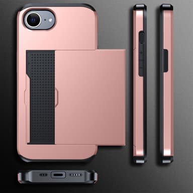SKALO iPhone 16e Armor Korttikotelo Suojakuori - Punainen