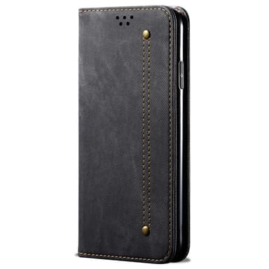 SKALO iPhone 16e Jeans Lompakkokotelo - Musta
