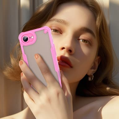 SKALO iPhone 16e Armor Hybrid Frosted Suojakuori - Pinkki