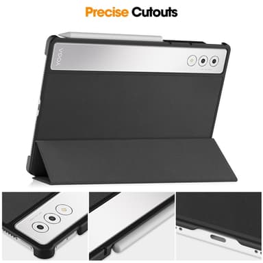 SKALO Lenovo Yoga Tab Plus Trifold Kotelo - Musta