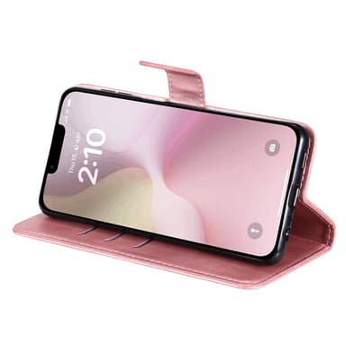 SKALO iPhone 16e Klassinen vetoketju Lompakkokotelo - Pinkki