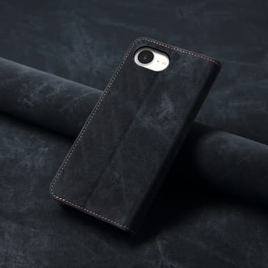 SKALO iPhone 16e Jeans Lompakkokotelo - Musta