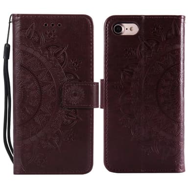 SKALO iPhone 16e Mandala Lompakkokotelo - Ruskea