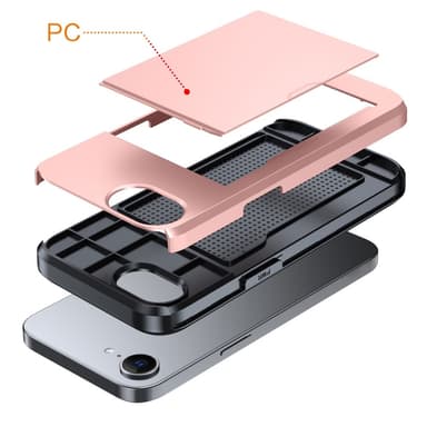 SKALO iPhone 16e Armor Korttikotelo Suojakuori - Sininen