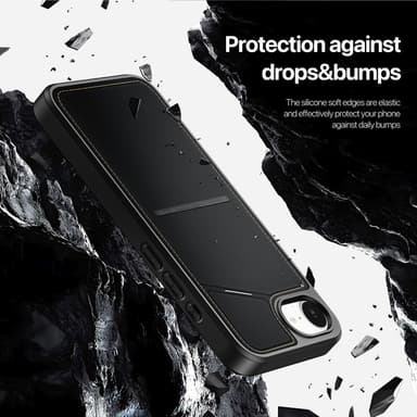DUX DUCIS iPhone 16e Rafi II Series Suojakuori jossa on Korttipidike - Musta